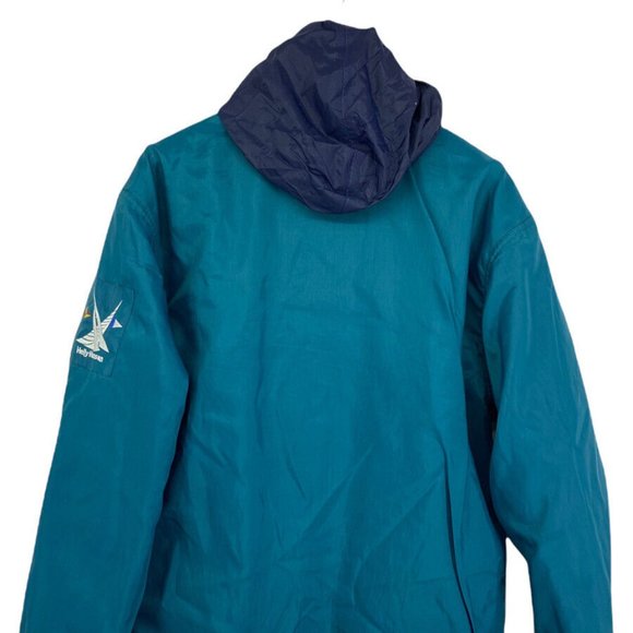 HELLY HANSEN Vintage 90s Mens Nylon Sailing Rain Coat Reversible Hooded Medium - Picture 3 of 15